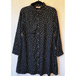 Full‎ Moon Maternity Dress size S Long Sleeve Career Stretch Polka Dot Lined